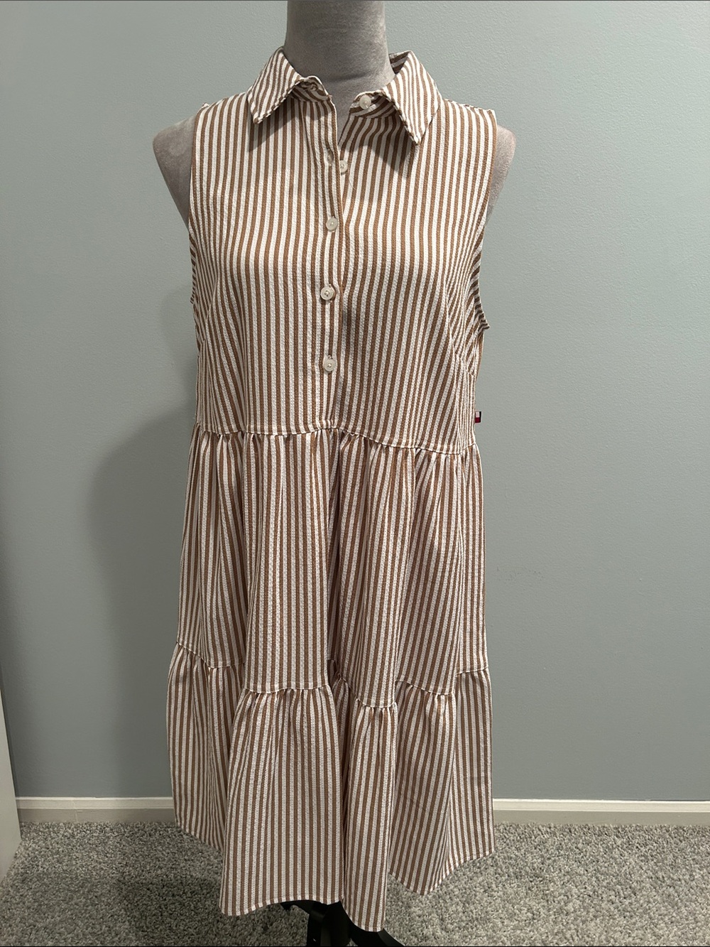 Tommy Hilfiger Striped Tiered Dress 10